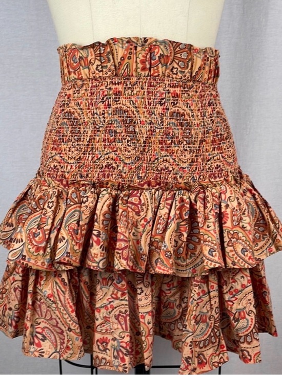 House of Harlow 1960 Dresses & Skirts - House of Harlow 1960 Boho Ruffle Skirt 100% Cotton Paisley Rust Brown - Medium